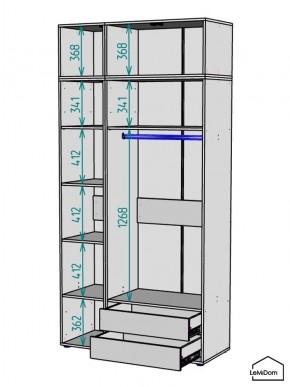 Шкаф с антресолью Linnea MHR-3POA-2 2450х1200х510 (Белый-М 11.1.2) в Полевском - polevskoy.mebel24.online | фото 3