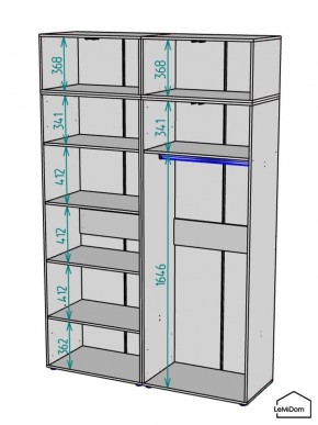 Шкаф с антресолью Linnea MHR-4A-1 2450х1600х510 (Белый-М 11.1.2) в Полевском - polevskoy.mebel24.online | фото 3