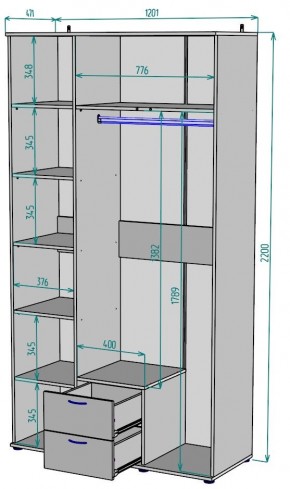 Шкаф с зеркалом Ольга H54_M в Полевском - polevskoy.mebel24.online | фото 2