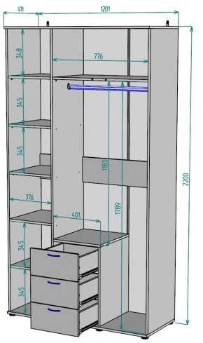 Шкаф с зеркалом Ольга H57_M в Полевском - polevskoy.mebel24.online | фото 2