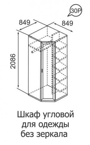 Шкаф угловой для одежды Ника-Люкс 30 с зеркалами в Полевском - polevskoy.mebel24.online | фото 3