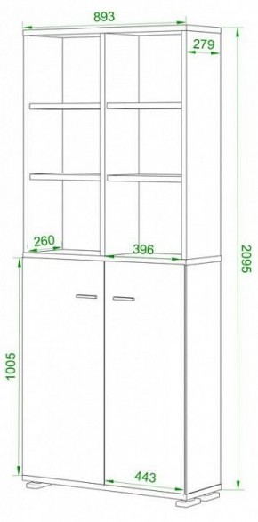 Шкаф-витрина Домино ПУ-30-4-ФС в Полевском - polevskoy.mebel24.online | фото 2