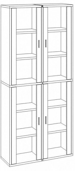 Шкаф-витрина Домино СУ(ш2в2)+4ФС в Полевском - polevskoy.mebel24.online | фото 3