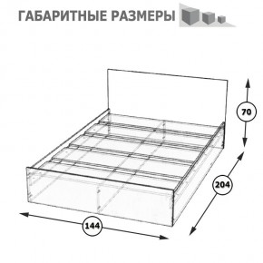 Стандарт Кровать 1400, цвет венге, ШхГхВ 143,5х203,5х70 см., сп.м. 1400х2000 мм., без матраса, основание есть в Полевском - polevskoy.mebel24.online | фото 5