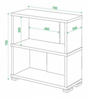 Стеллаж книжный Домино нельсон СБ-10_2 в Полевском - polevskoy.mebel24.online | фото 2