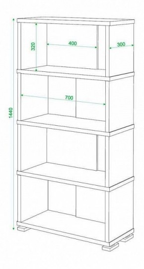 Стеллаж книжный Домино нельсон СБ-10_4 в Полевском - polevskoy.mebel24.online | фото 2