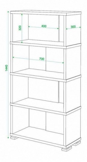 Стеллаж книжный Домино нельсон СБ-10_4 в Полевском - polevskoy.mebel24.online | фото 2