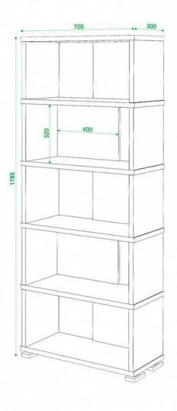 Стеллаж книжный Домино СБ-10_5 в Полевском - polevskoy.mebel24.online | фото 3