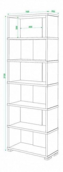 Стеллаж книжный Домино СБ-10_6 в Полевском - polevskoy.mebel24.online | фото 2