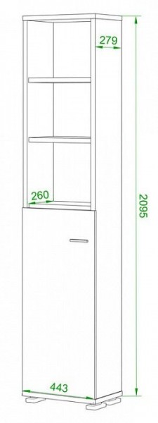 Стеллаж комбинированный Домино ПУ-20-2 в Полевском - polevskoy.mebel24.online | фото 2