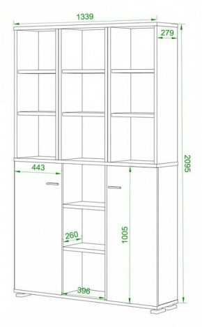 Стеллаж комбинированный Домино ПУ-40-6 в Полевском - polevskoy.mebel24.online | фото 2