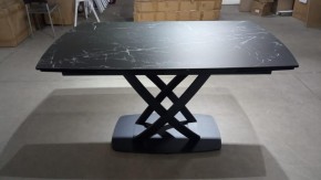 Стол FOGGIA 140 KL-116 Черный мрамор матовый, итальянская керамика/ черный каркас, ®DISAUR в Полевском - polevskoy.mebel24.online | фото 2