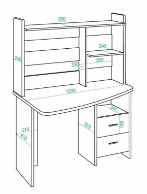 Стол компьютерный Домино Лайт СКЛ-Крл 120+НКЛ-120 в Полевском - polevskoy.mebel24.online | фото 2