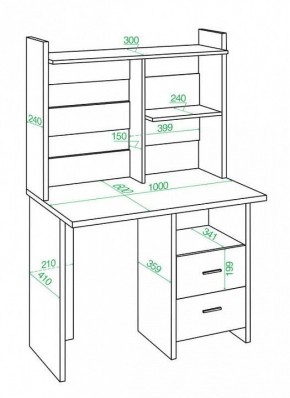 Стол компьютерный Домино Лайт СКЛ-Прям100+НКЛ-100 в Полевском - polevskoy.mebel24.online | фото 3