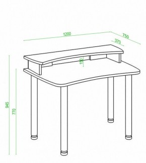 Стол компьютерный Домино Лайт СКЛ-Софт120МО+НКИЛ120 в Полевском - polevskoy.mebel24.online | фото 2