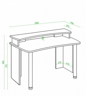 Стол компьютерный Домино Лайт СКЛ-Софт140+НКИЛ140 в Полевском - polevskoy.mebel24.online | фото 3