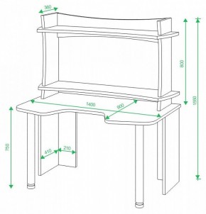 Стол компьютерный Домино lite СКЛ-Игр140 в Полевском - polevskoy.mebel24.online | фото 2