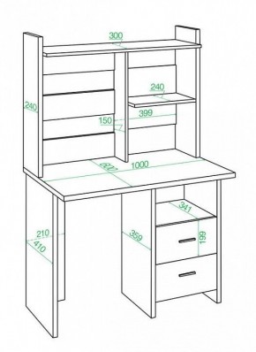 Стол компьютерный Домино Lite СКЛ-Прям100Р+НКЛ-100 в Полевском - polevskoy.mebel24.online | фото 2