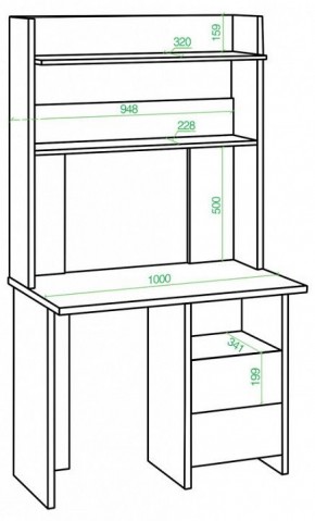 Стол компьютерный Домино Lite СКЛ-Прям100Р+НКЛХ-100 в Полевском - polevskoy.mebel24.online | фото 2