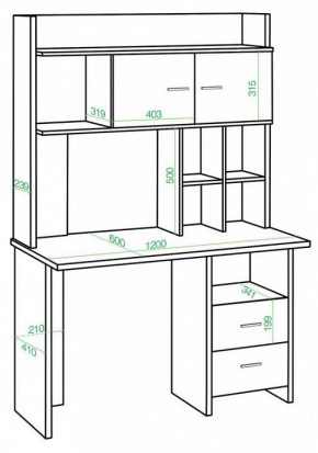 Стол компьютерный Домино lite СКЛ-Прям120+НКЛХ-120 в Полевском - polevskoy.mebel24.online | фото 2