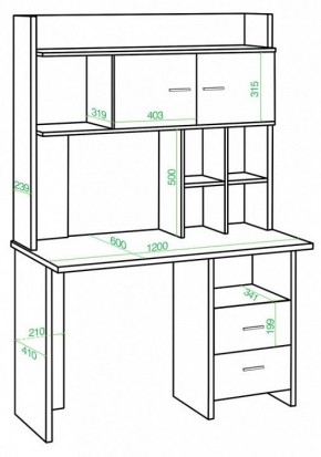 Стол компьютерный Домино Lite СКЛ-Прям120Р+НКЛХ-120 в Полевском - polevskoy.mebel24.online | фото 2