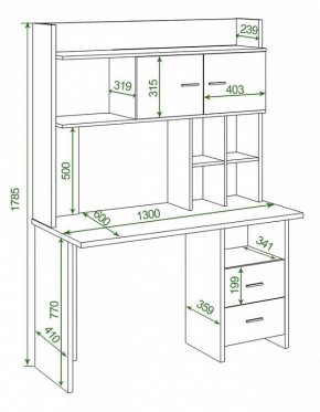 Стол компьютерный Домино Lite СКЛ-Прям130+НКЛХ-130 К в Полевском - polevskoy.mebel24.online | фото 2