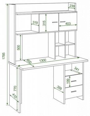 Стол компьютерный Домино Lite СКЛ-Прям130Р+НКЛХ-130 в Полевском - polevskoy.mebel24.online | фото 2