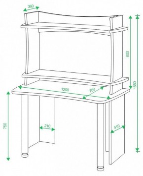 Стол компьютерный Домино lite СКЛ-Софт120+НКИЛ120 ВЛ в Полевском - polevskoy.mebel24.online | фото 2