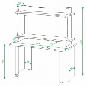 Стол компьютерный Домино lite СКЛ-Софт140+НКИЛ140 ВЛ в Полевском - polevskoy.mebel24.online | фото 2