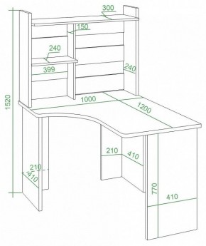 Стол компьютерный Домино Lite СКЛ-Угл120+НКЛ-100 в Полевском - polevskoy.mebel24.online | фото 2