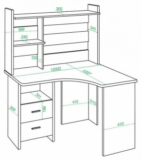 Стол компьютерный Домино Lite СКЛ-Угл120+НКЛХ-120 в Полевском - polevskoy.mebel24.online | фото 2