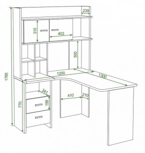 Стол компьютерный Домино Lite СКЛ-Угл130+НКЛХ-120 в Полевском - polevskoy.mebel24.online | фото 2