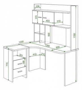 Стол компьютерный Домино Lite СКЛ-Угл130+НКЛХ-130 в Полевском - polevskoy.mebel24.online | фото 2