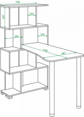 Стол компьютерный Домино нельсон СЛ-5-4СТ-2+БД+БЯ в Полевском - polevskoy.mebel24.online | фото 2