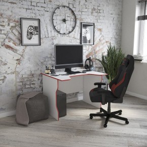 Стол компьютерный ВАРДИГ K2 100x82, белый/красный в Полевском - polevskoy.mebel24.online | фото 4