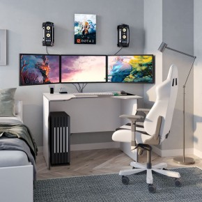 Стол компьютерный ВАРДИГ K2 100x82, белый/серебристый в Полевском - polevskoy.mebel24.online | фото 4