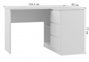 Компьютерный стол Мадера 1244 лдсп белый в Полевском - polevskoy.mebel24.online | фото 2