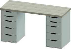 Стол письменный Ингар 2/55 140x75x55, дуб беленый/белый в Полевском - polevskoy.mebel24.online | фото 2