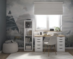 Стол письменный Ингар 2/55 140x75x55, дуб беленый/белый в Полевском - polevskoy.mebel24.online | фото 4