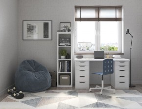 Стол письменный Ингар белый, 140x75, с двумя тумбами в Полевском - polevskoy.mebel24.online | фото 2