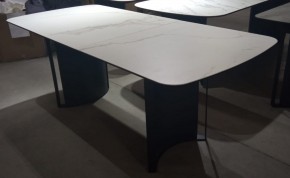 Стол RASMUS 160 TL-45 Белый мрамор, испанская керамика / черный каркас, ®DISAUR в Полевском - polevskoy.mebel24.online | фото 2
