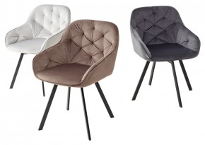 Стул GALE 360 град. поворот. BLUVEL-03 LIGHT GREY, велюр/ черный каркас, М-City в Полевском - polevskoy.mebel24.online | фото 2