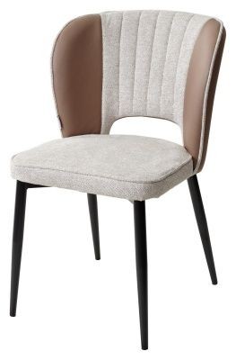 Стул HERMES WZ2042-02 светло-бежевый фактурный велюр/ HK017-31 серо-коричневый PU, М-City в Полевском - polevskoy.mebel24.online | фото 1