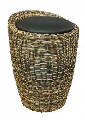 Табурет с местом для хранения LM-1100Rattan, чёрный в Полевском - polevskoy.mebel24.online | фото