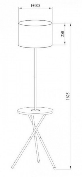 Торшер с полкой Arte Lamp Combo A2070PN-1BK в Полевском - polevskoy.mebel24.online | фото 2