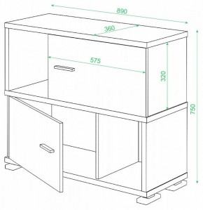 Тумба комбинированная Домино нельсон СБ-30/2 в Полевском - polevskoy.mebel24.online | фото 2