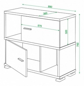 Тумба комбинированная Домино СБ-30/2 в Полевском - polevskoy.mebel24.online | фото 2