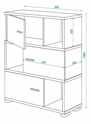 Тумба комбинированная Домино СБ-30/3 в Полевском - polevskoy.mebel24.online | фото 3