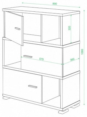 Тумба комбинированная Домино СБ-30/3 в Полевском - polevskoy.mebel24.online | фото 2