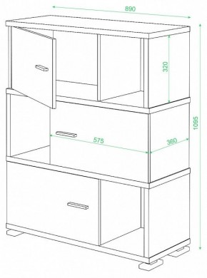 Тумба комбинированная Домино СБ-30/3 в Полевском - polevskoy.mebel24.online | фото 2